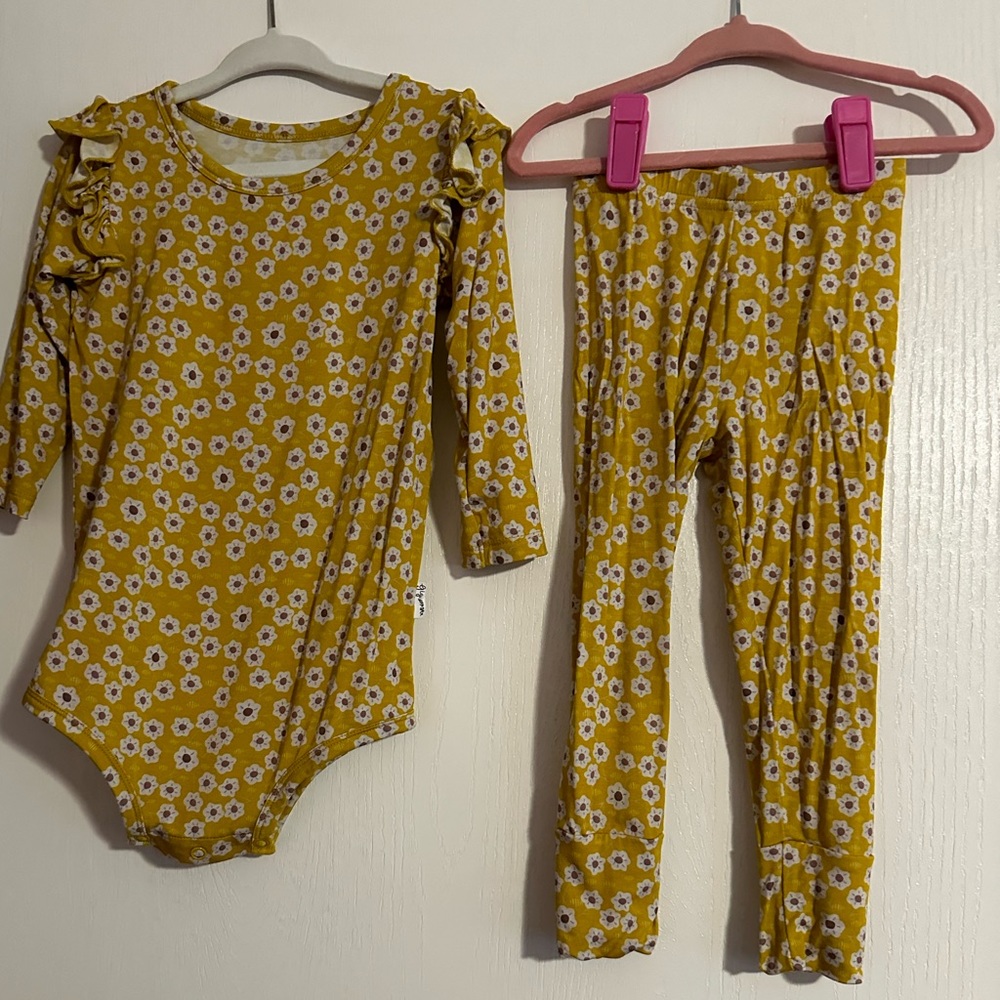 24 months- Gigi & Max “Amber” flutter & legging set. *like new*